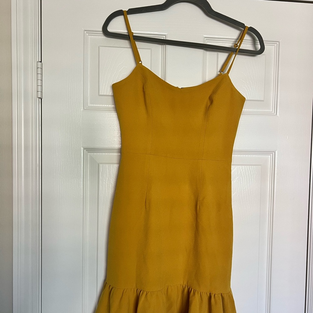 Dress the Population Mustard Mini Dress